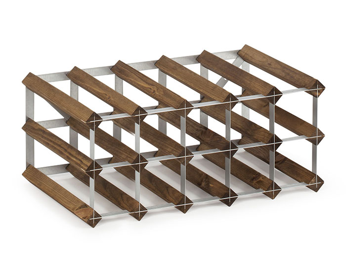 Traditional Wine Racks Vinställ 15 Flaskor Mörk Bets